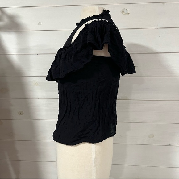 Express Black Ruffled Blouse - Picture 3 of 6